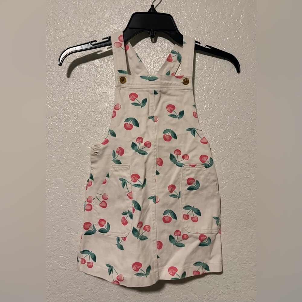 Cherry Print Kids Overall Dress